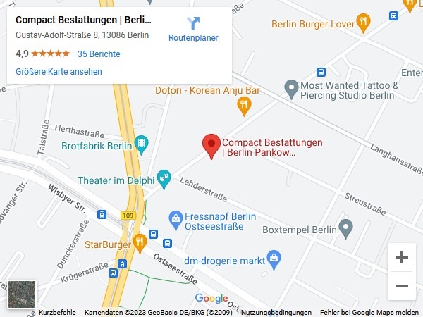 Bestatter Berlin Pankow Karte